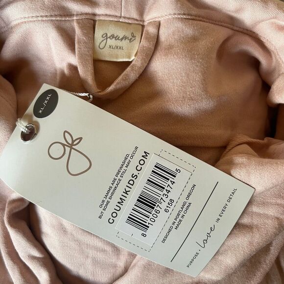 NWT Goumi Kids Mom Rose Robe XL/XXL Bamboo Organic Cotton Pink Pockets Maternity - Picture 2 of 3